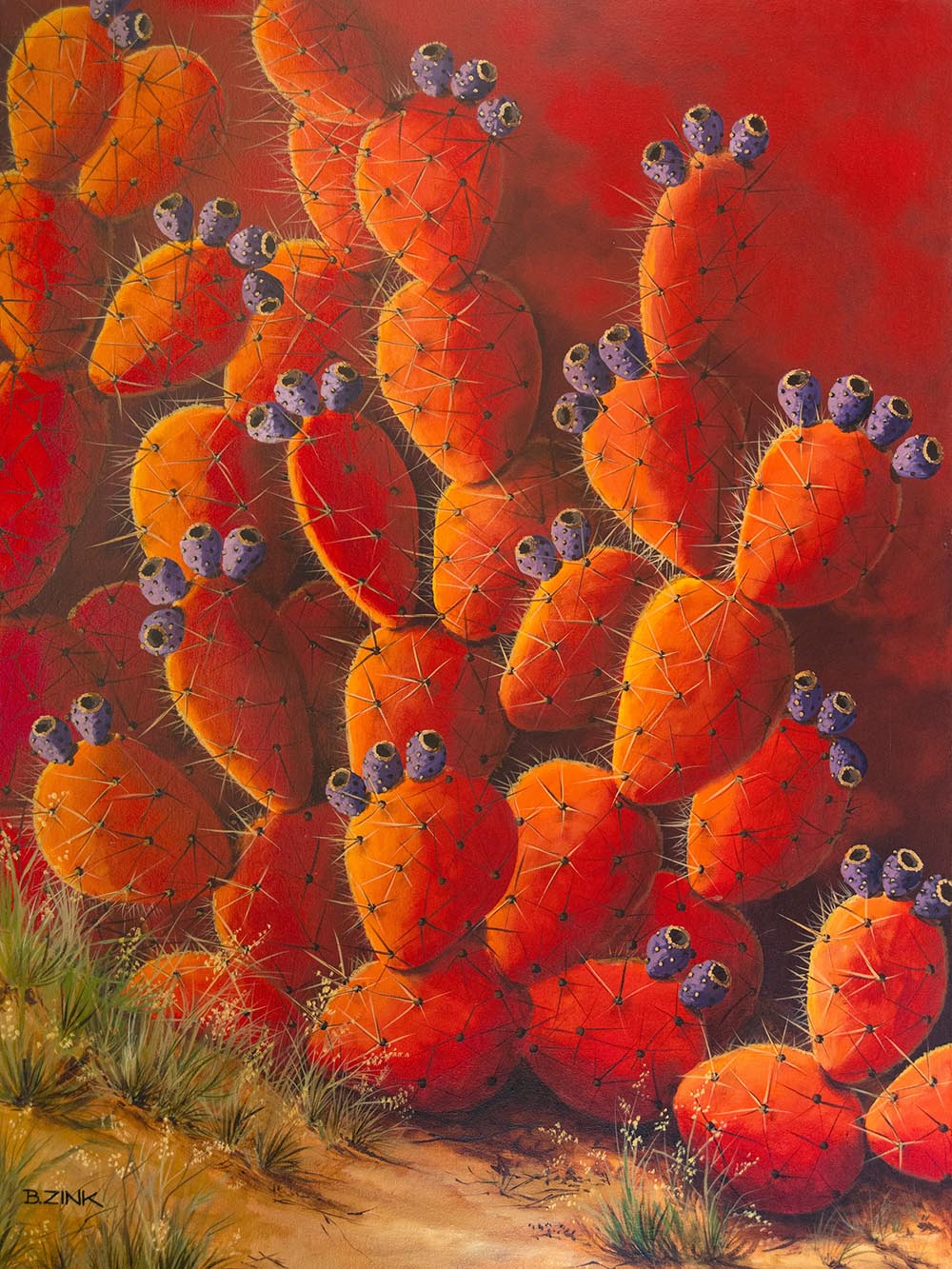 Orange Prickly Pear 48x36 - $8600